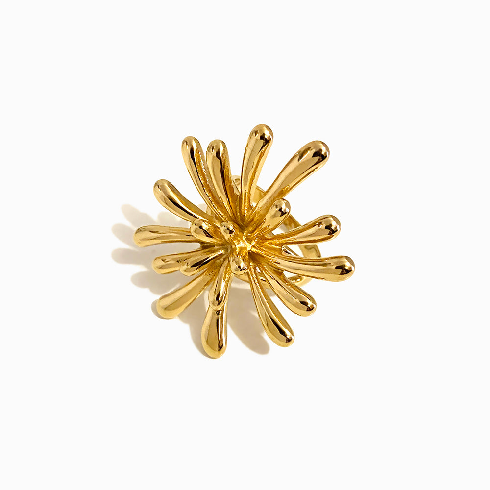 Anel Extravagante Flor 17.2mm JZ1561 - Aço Inox