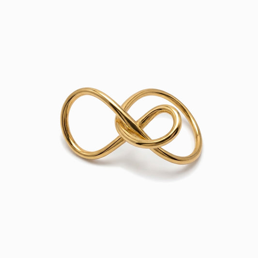 Anel Símbolo do Infinito 17.2mm JZ1580 - Aço Inox Dourado