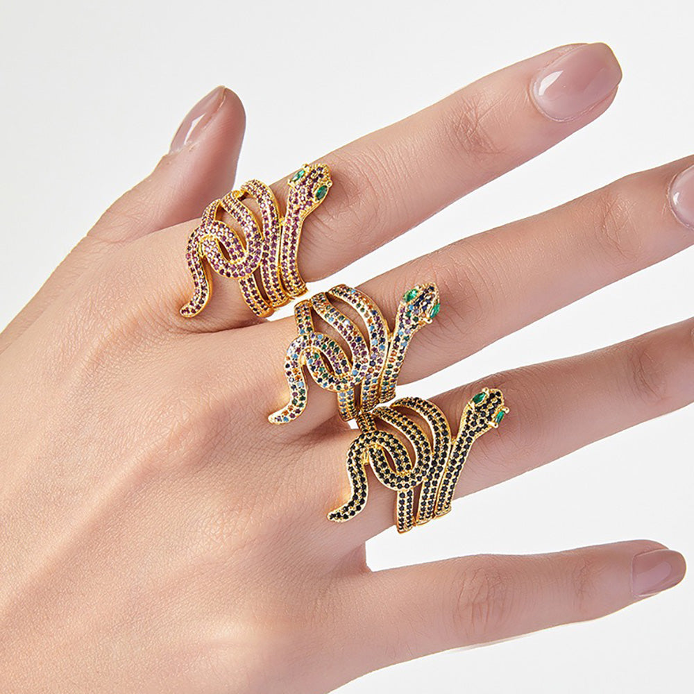 Anello Regolabile Cobra LX1044 - Ottone Placcato Oro