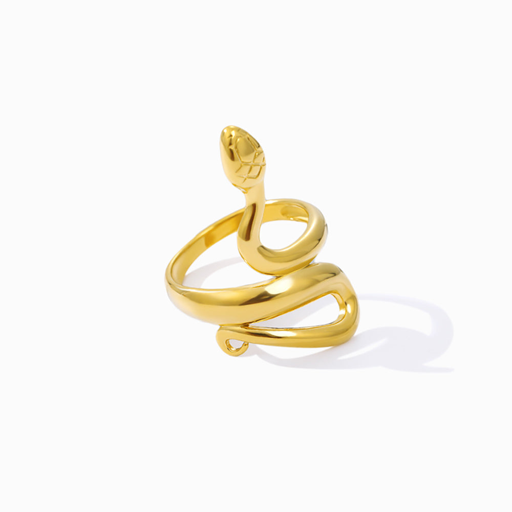 Anel Cobra JZ1106 - Aço Inox Dourado