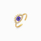 Anel Ajustável Olho Turco JZ1301 - Aço Inox Dourado