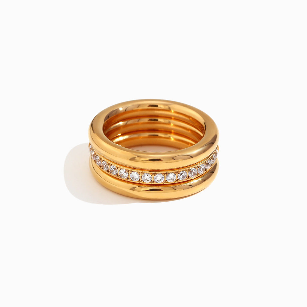 Anel Stacking com Zircónia JZ1667D-MJR146 - Aço Inox
