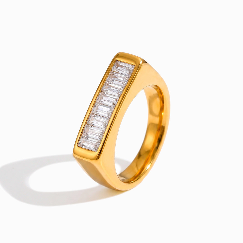 Anel Vintage com Zircónia 18mm JZ1636 - Aço Inox
