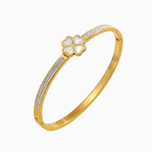 Bracelete Trevo de Coração SZ1086 - Aço Inox