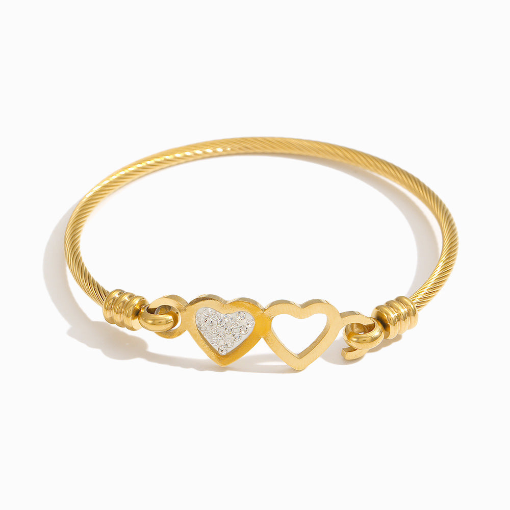 Bracelete Coração SZ1094 - Aço Inox