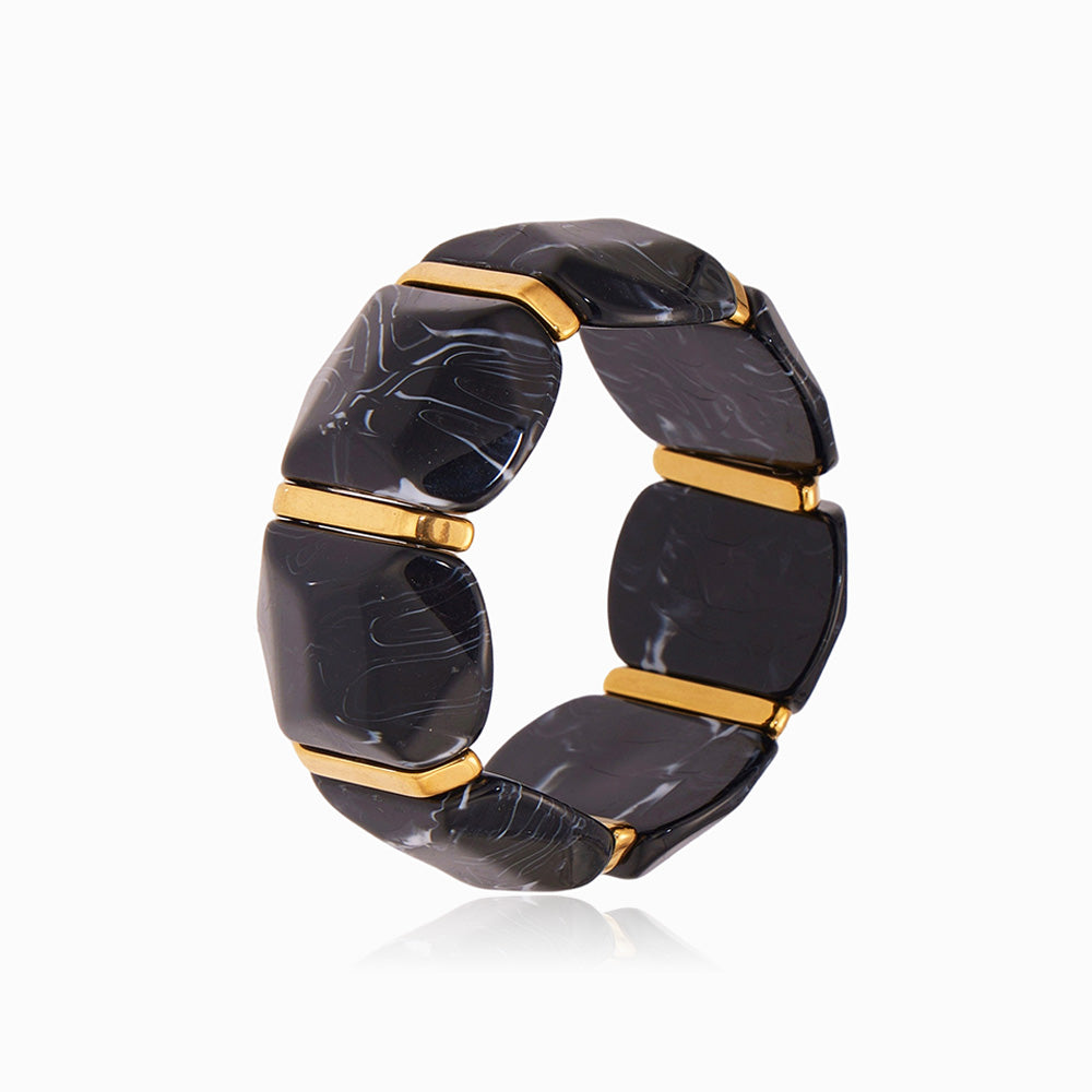 Bracelete Elástica Colorida SZ1062 - Resina e Aço Inox