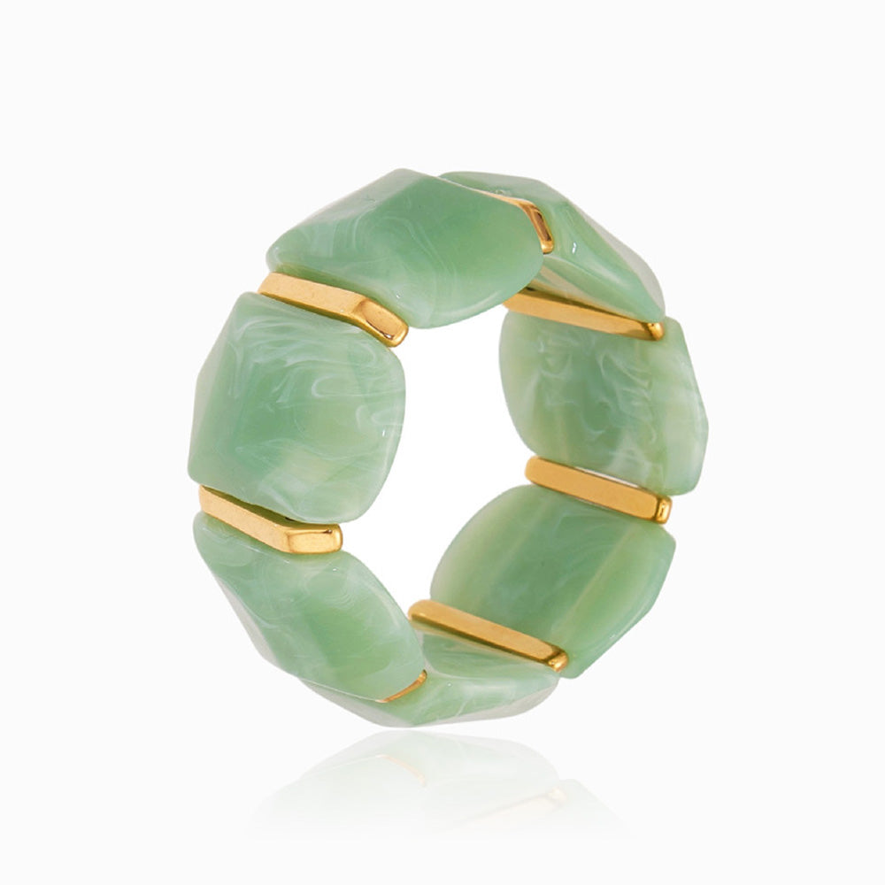 Bracelete Elástica Colorida SZ1060 - Resina e Aço Inox