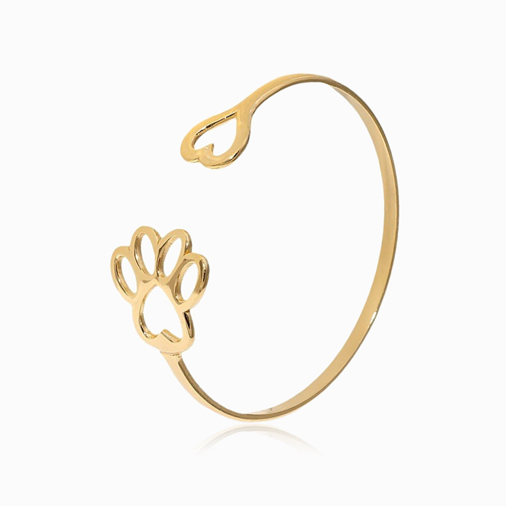 Bracelete Pata de Gato SZ1046 - Aço Inox Dourado
