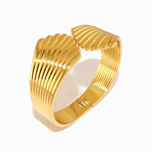 Bracelete Geométrica SZ1082 - Aço Inox Dourado