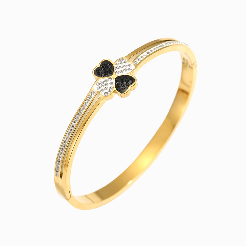 Bracelete Trevo de Coração SZ1087 - Aço Inox