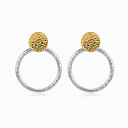 Brincos Bicolor Geométricos 39x31mm BR1600 - Aço Inox