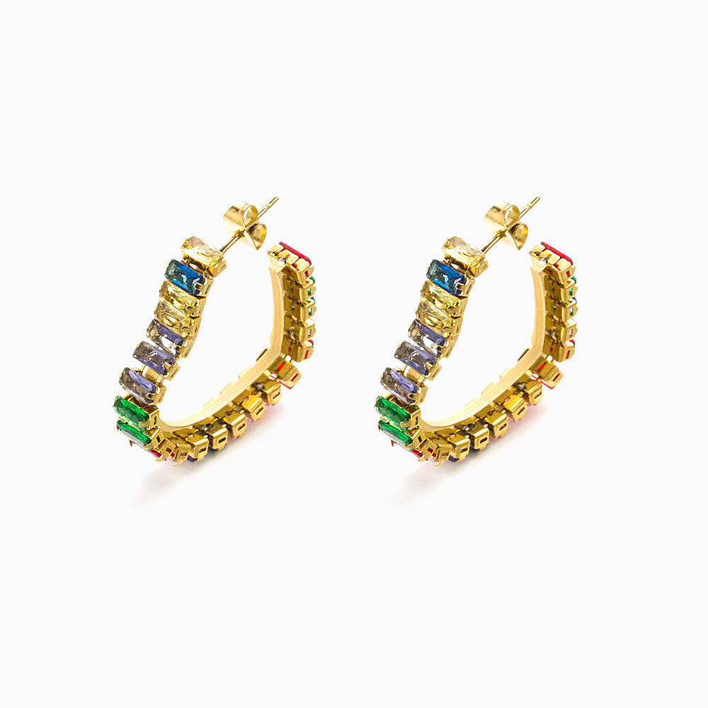 Brincos com Brilhantes BR1471 - Aço Inox