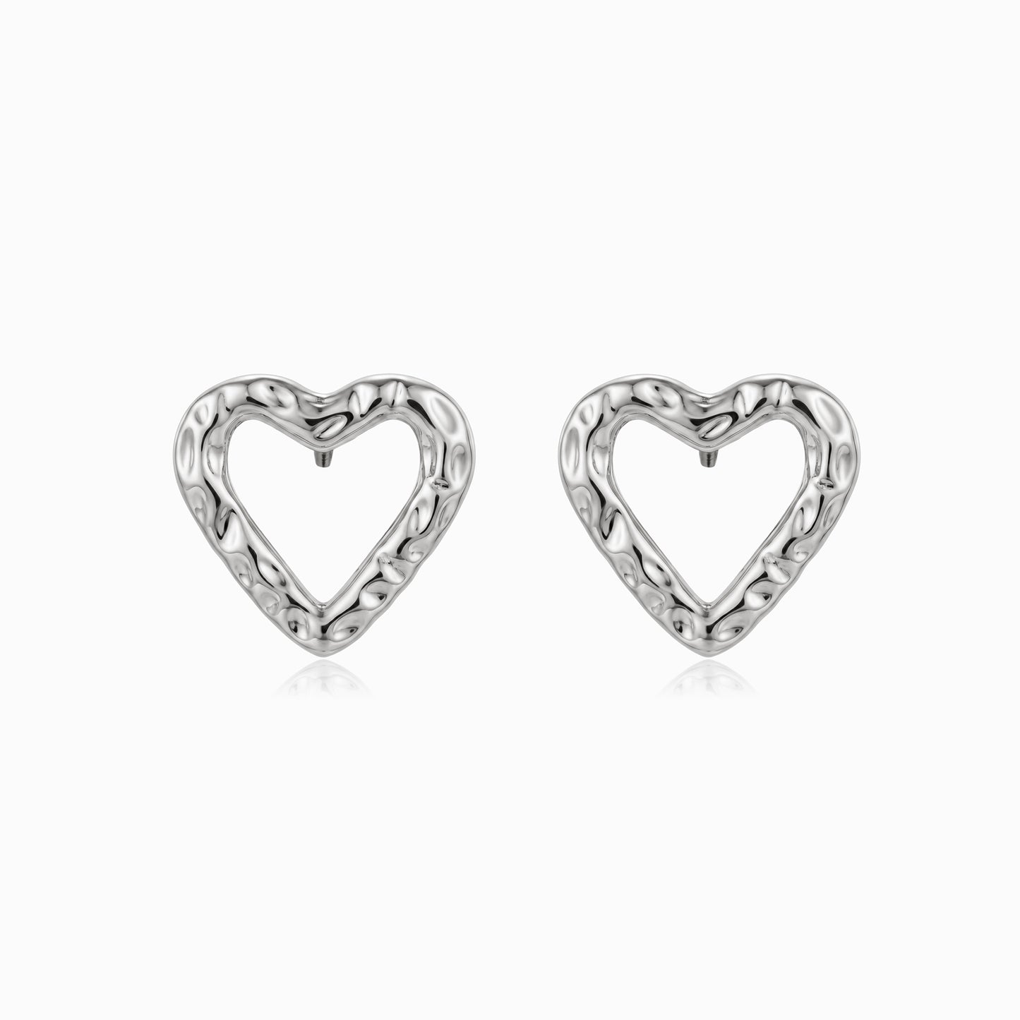 Brincos Coração 17x16mm BR3086 - Aço Inox