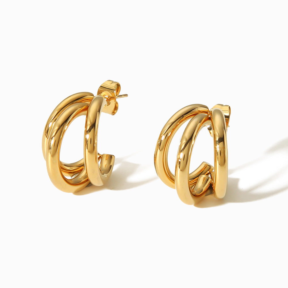 Brincos de Argola 18x16mm BR1462 - Aço Inox