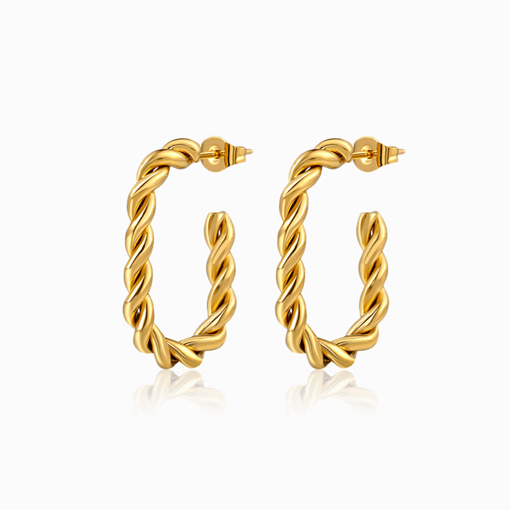 Brincos de Argola 26x16mm BR1538 - Aço Inox Dourado