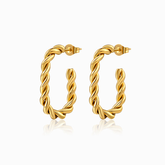 Brincos de Argola 26x16mm BR1538 - Aço Inox Dourado