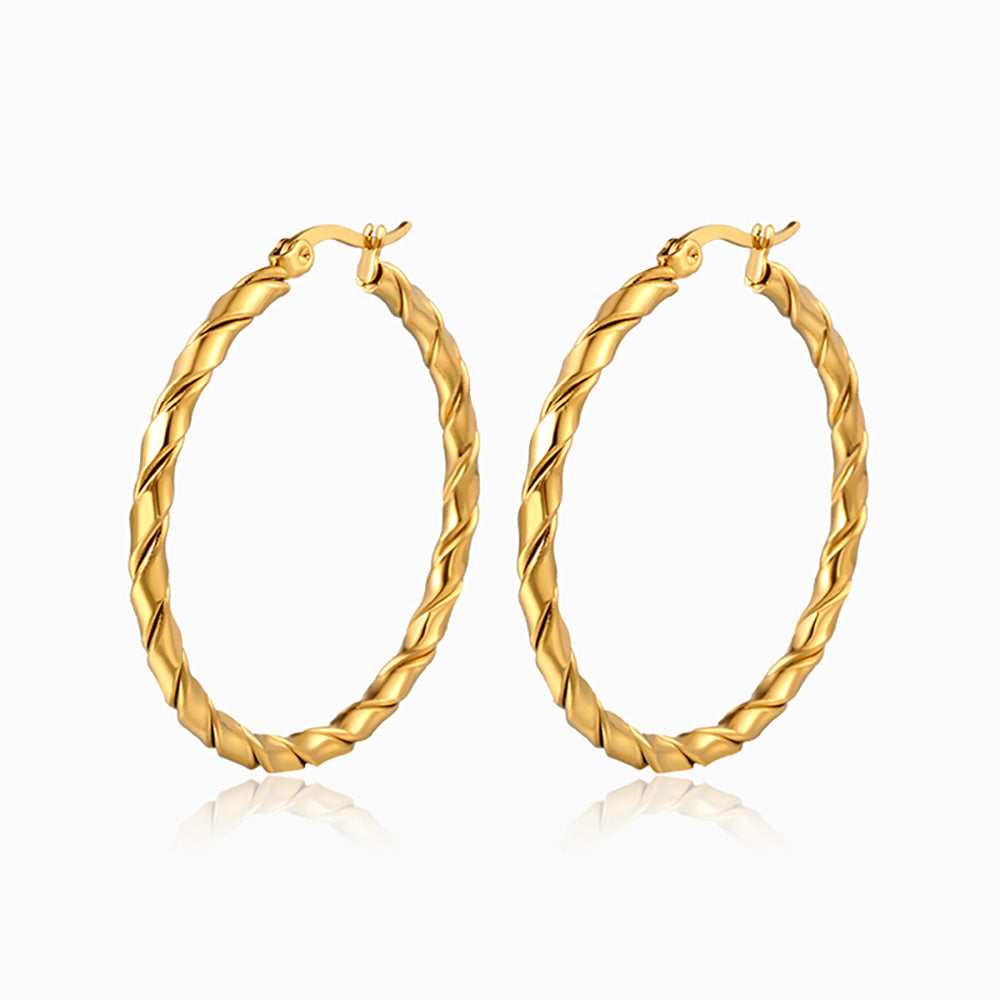 Brincos de Argola 40mm BR1540 - Aço Inox Dourado