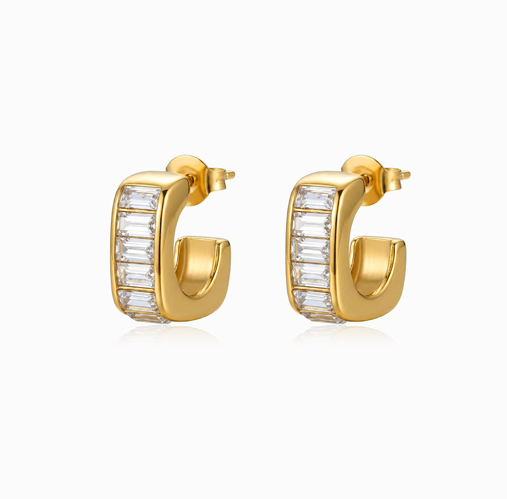 Brincos de Argola 15x14mm BR1541 - Aço Inox Dourado