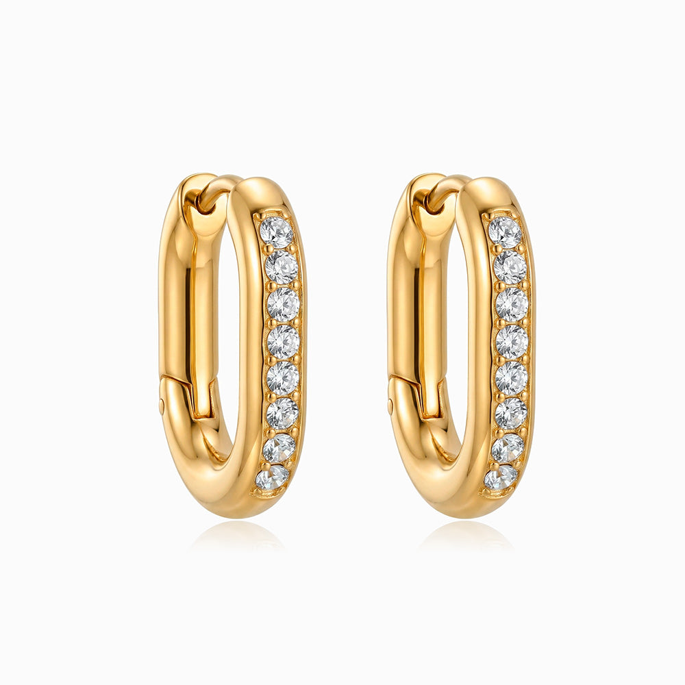 Brincos de Argola 22x17mm BR1580 - Aço Inox Dourado