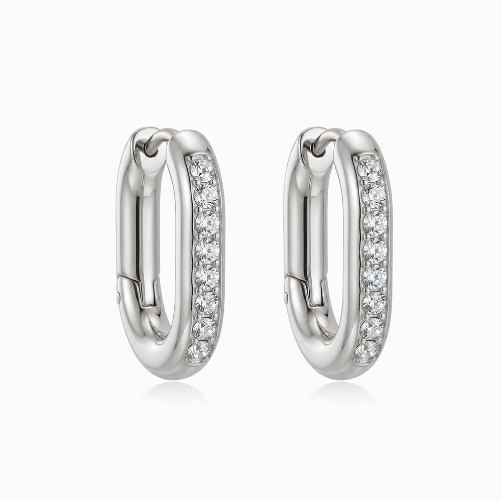 Brincos de Argola 22x17mm BR1580 - Aço Inox Prateado