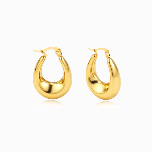 Brincos de Argola 27x19mm BR3064 - Aço Inox Dourado