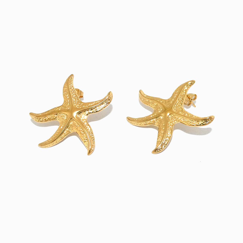 Brincos Estrela do Mar 35x35mm BR1395 - Aço Inox Dourado