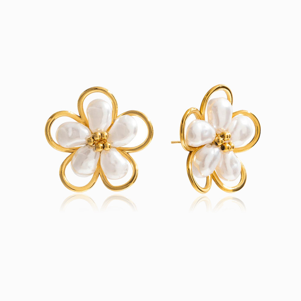 Brincos Flor 28mm BR1479 - Aço Inox