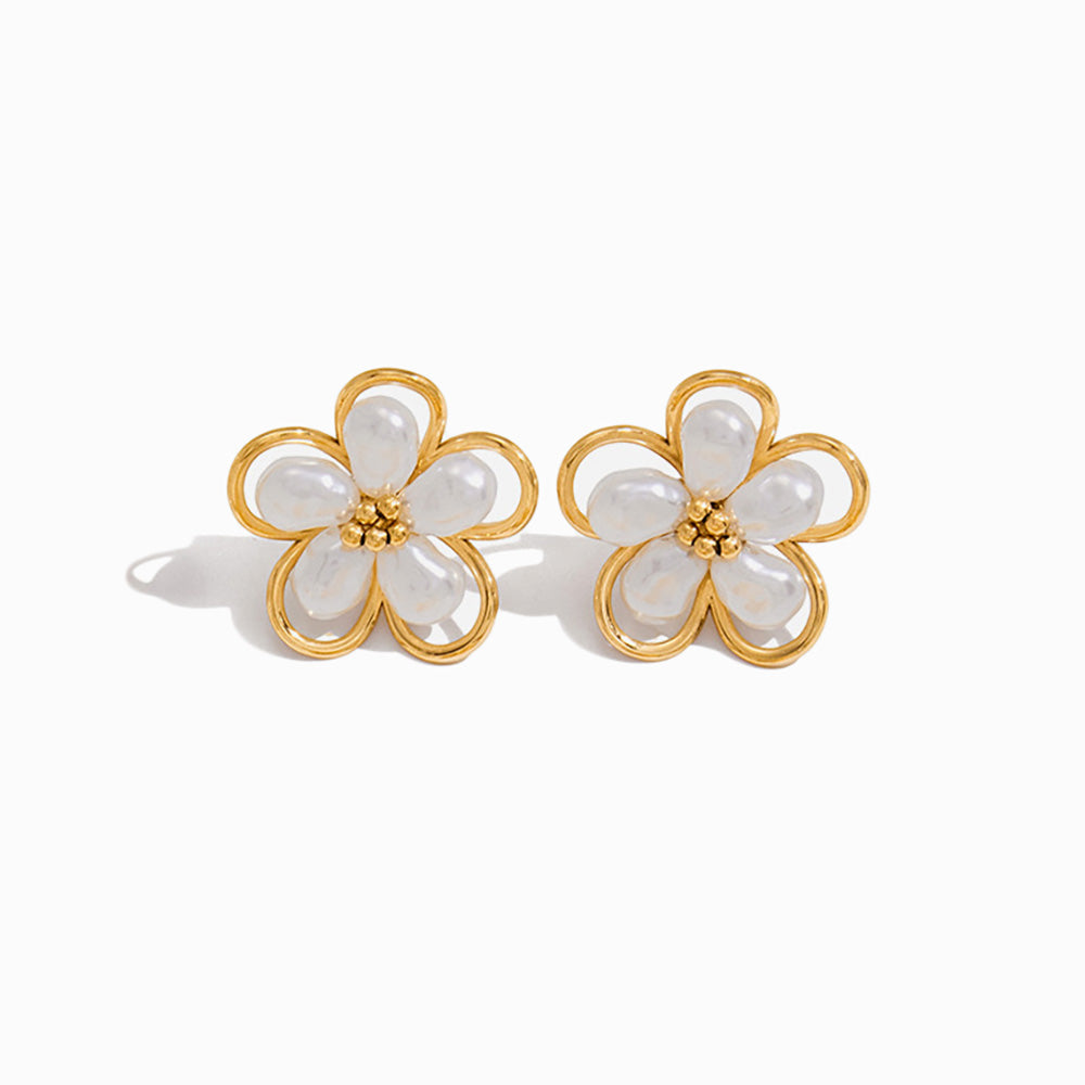 Brincos Flor 28mm BR1479 - Aço Inox