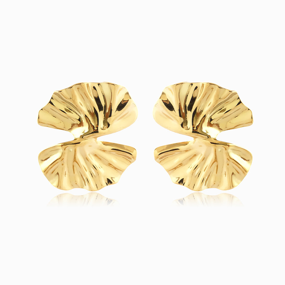 Brincos Geométricos 41x38mm BR1383 - Aço Inox Dourado