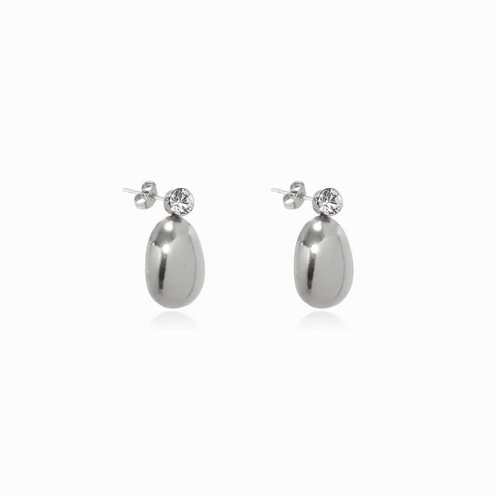 Brincos Geométricos 20x11mm BR1411 - Aço Inox Prateado