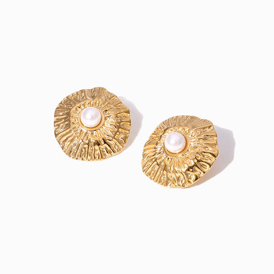 Brincos Geométricos 23mm BR1423 - Aço Inox Dourado