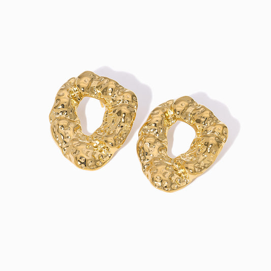 Brincos Geométricos 30x26mm BR1424 - Aço Inox Dourado