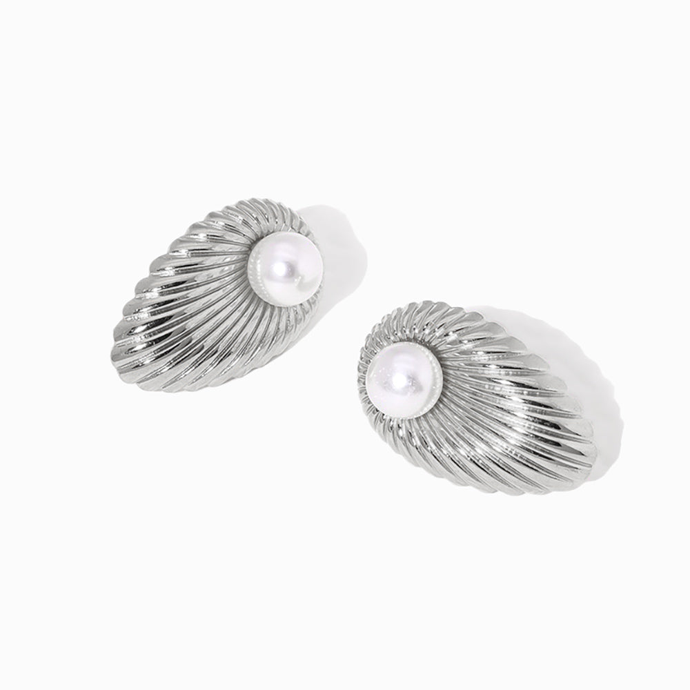Brincos Geométricos 24x16mm BR1430 - Aço Inox Prateado