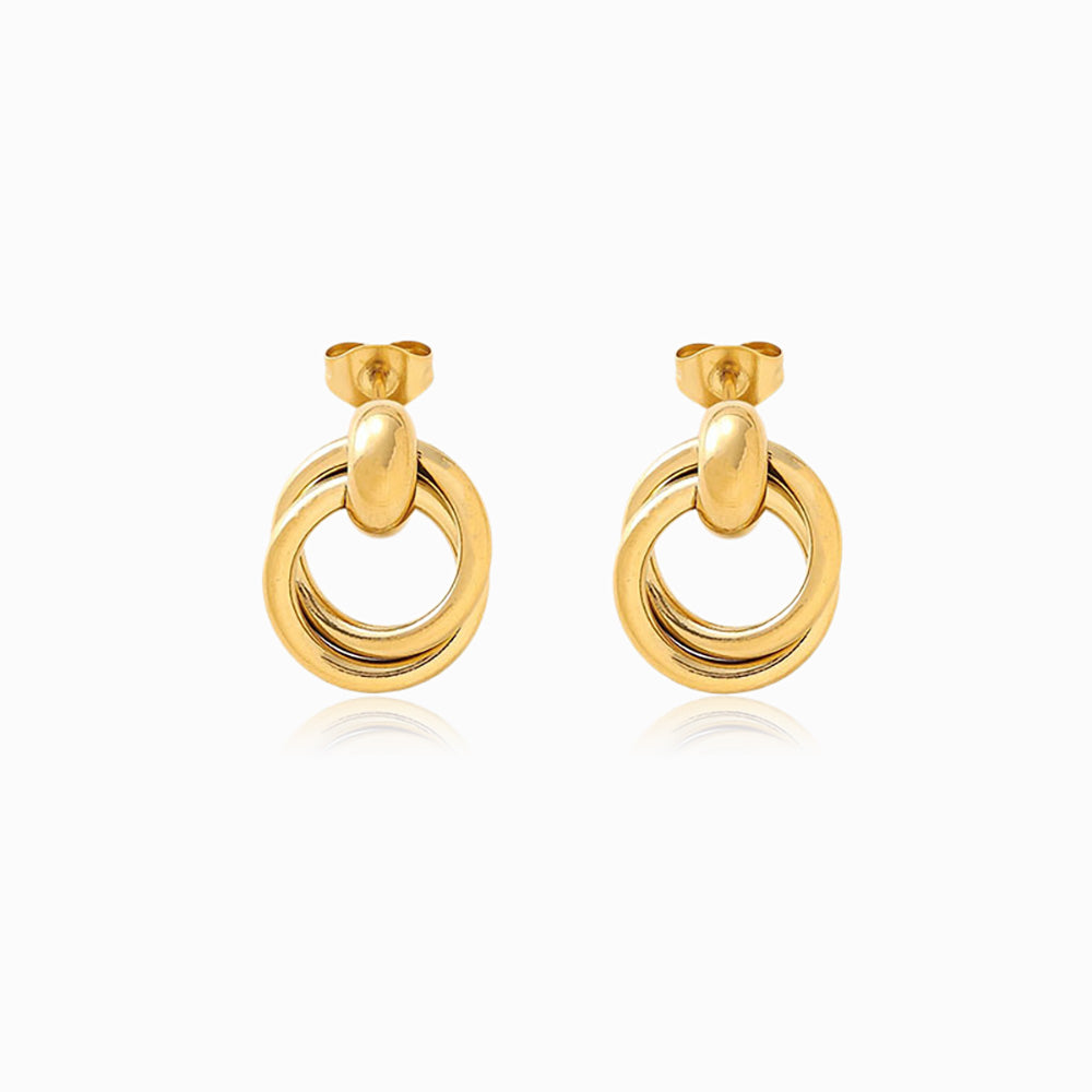 Brincos Geométricos 17x13mm BR1481 - Aço Inox Dourado