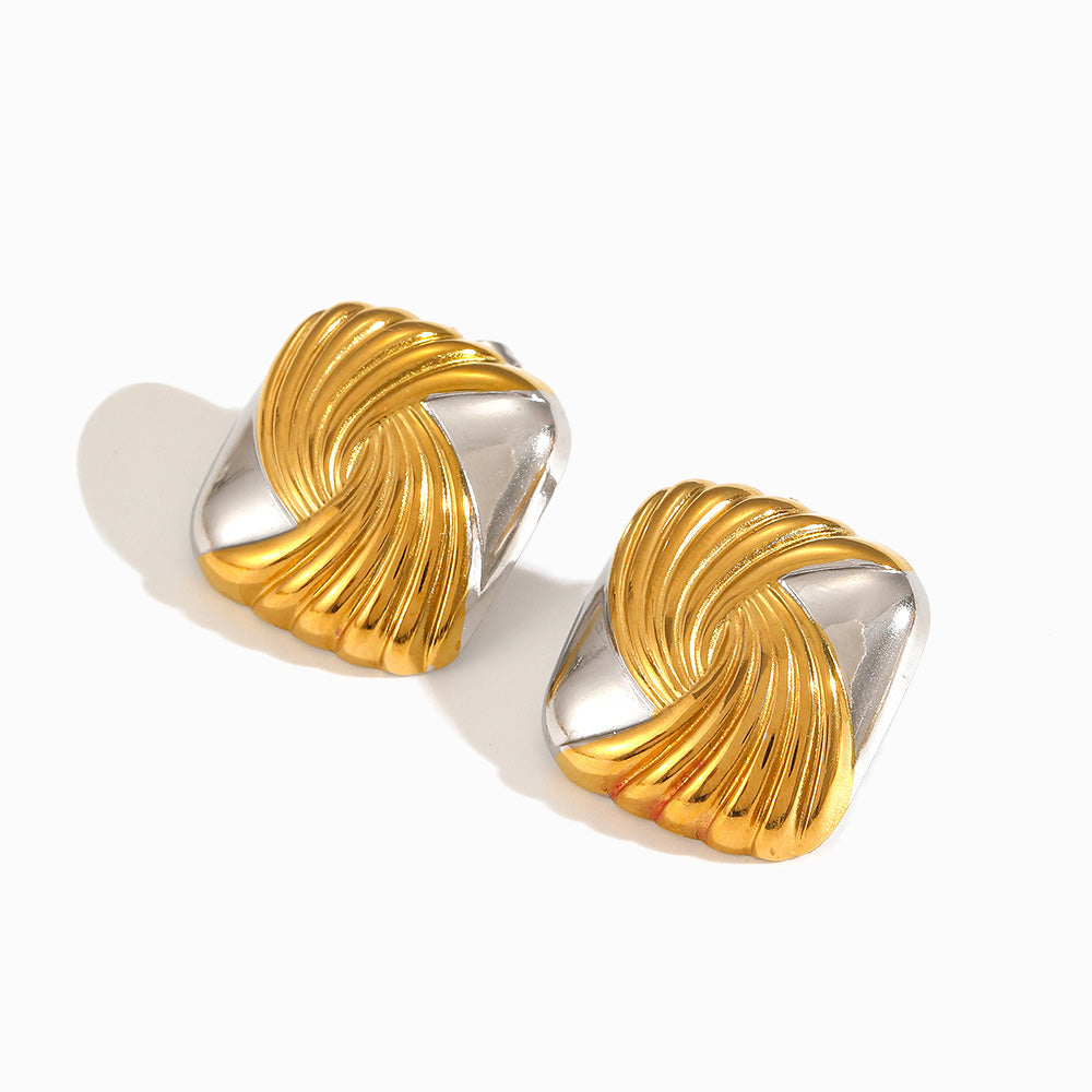 Brincos Geométricos 24x23mm BR1491 - Aço Inox