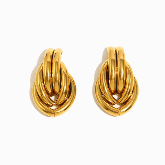 Boucles d'Oreilles Géométriques 31x19mm BR1491 - Acier Inoxydable