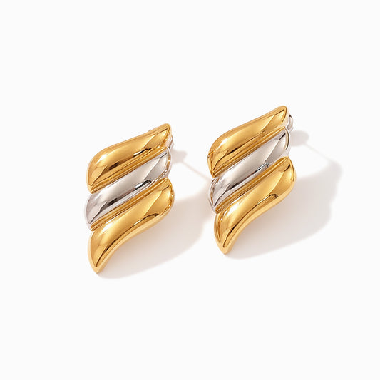 Brincos Geométricos 37x21mm BR1515 - Aço Inox