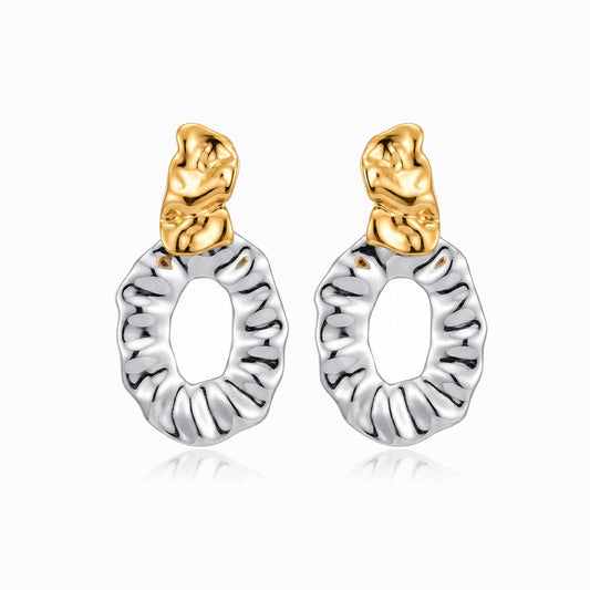 Brincos Geométricos 38x21mm BR1544 - Aço Inox