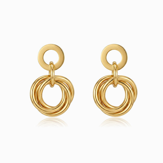 Brincos Geométricos 25x18mm BR3065 - Aço Inox Dourado