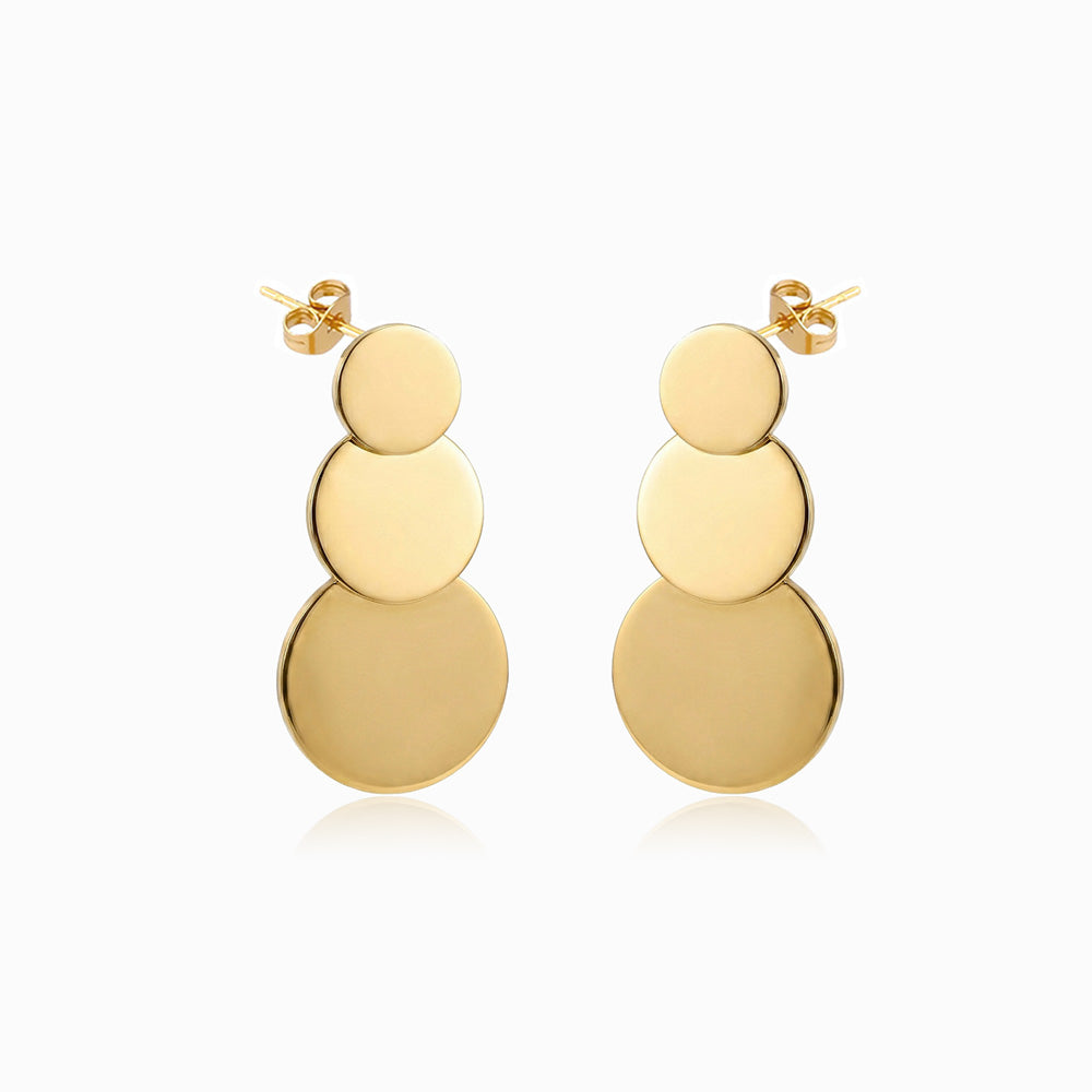 Brincos Geométricos 30x15mm BR3067 - Aço Inox Dourado