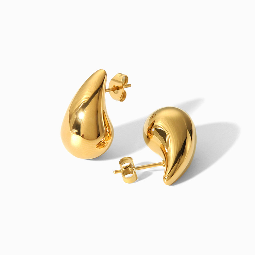 Brincos Gota 26x15mm BR1053 - Aço Inox Dourado