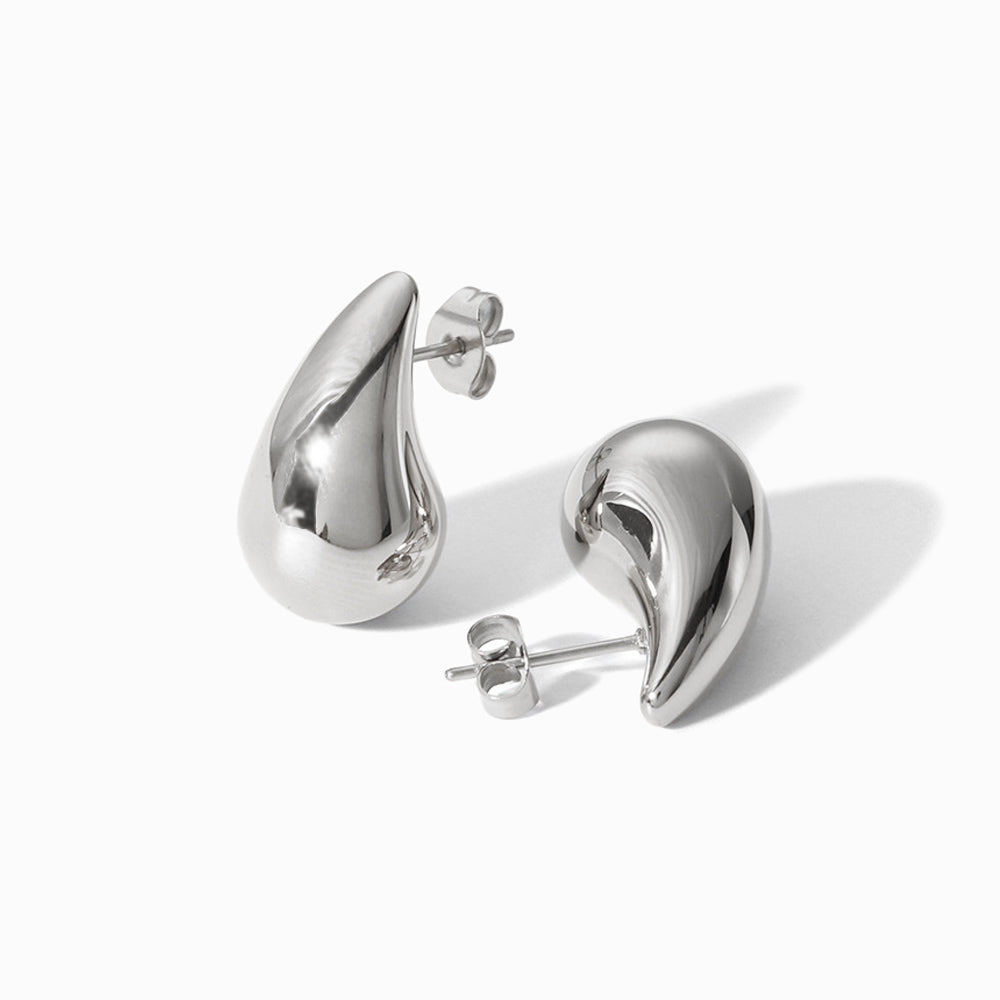 Brincos Gota 26x15mm BR1053 - Aço Inox Prateado