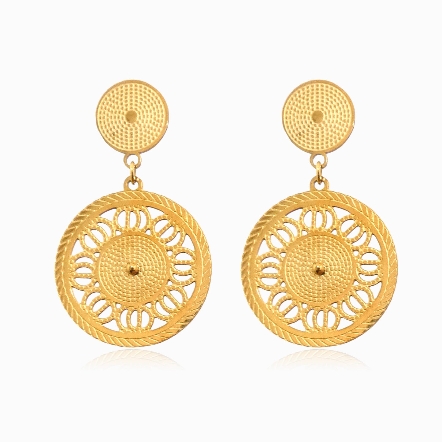 Boucles d'oreilles Traditionnelles 42x25mm BR1587 - Acier Inoxydable