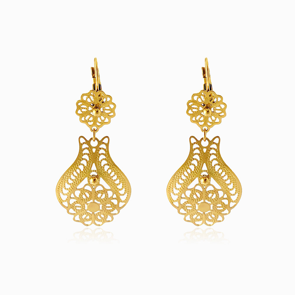 Brincos Tradicionais 53x23mm BR1460 - Aço Inox Dourado