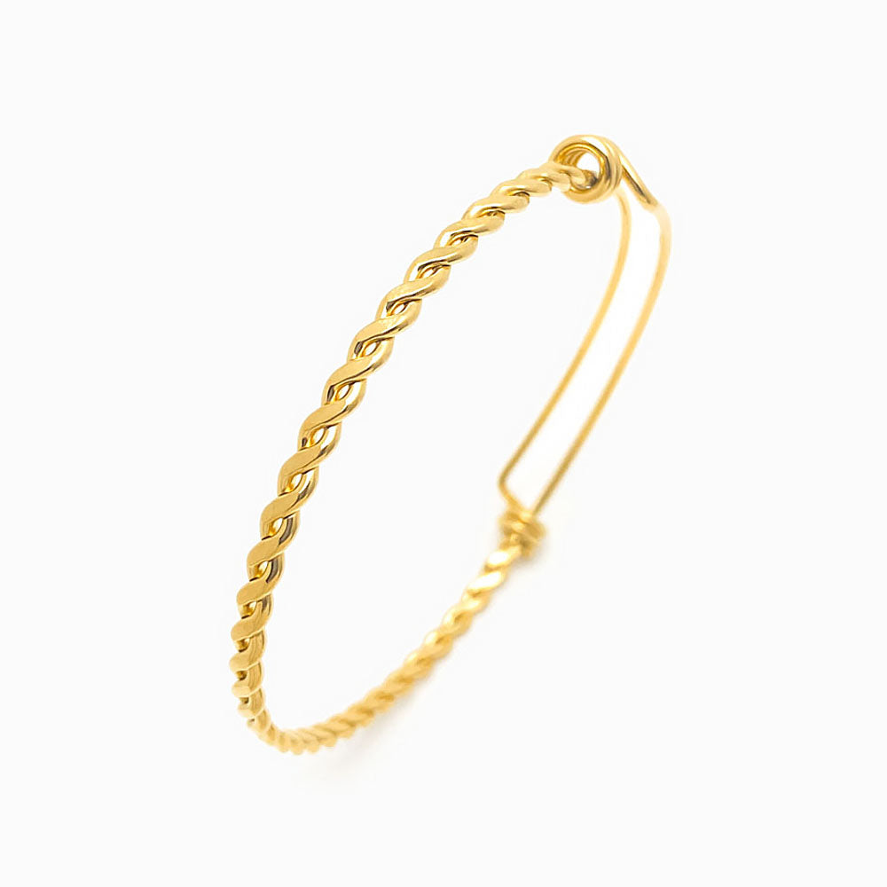 Bracelete Trançada Ajustável SZ1026 - Aço Inox Dourado
