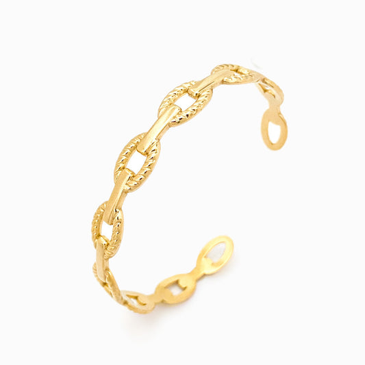 Bracelete Geométrico SZ1045 - Aço Inox Dourado