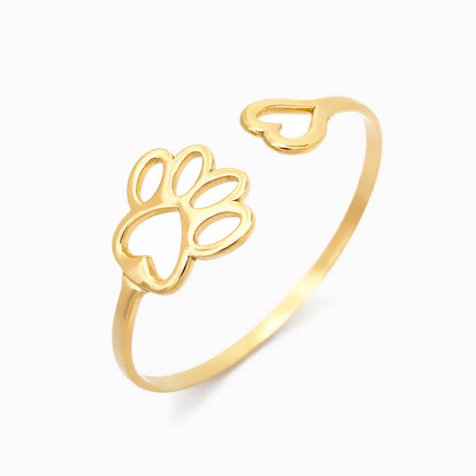 Bracelete Pata do Gato SZ1046 - Aço Inox Dourado