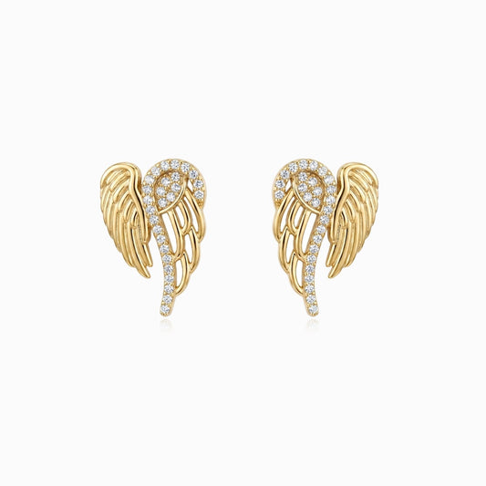 Brincos Asas de Anjo com Brilhantes BR1917D-MBE025 - Aço Inox