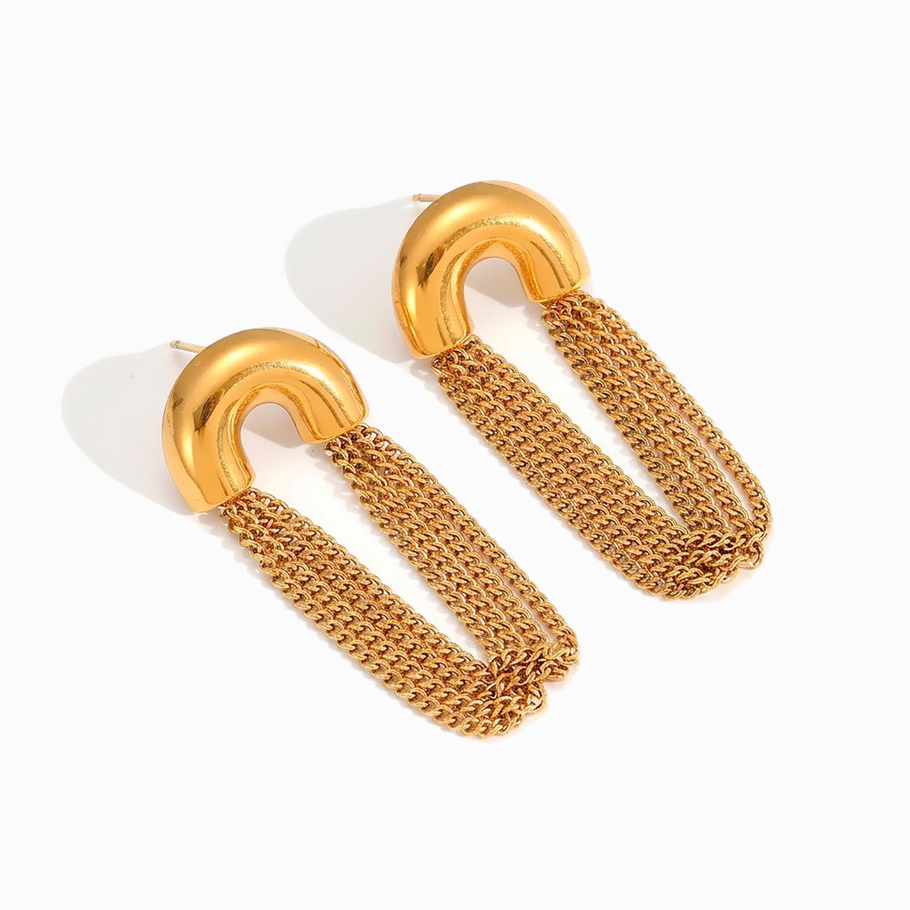 Brincos Franja 45x18mm BR1704 - Aço Inox