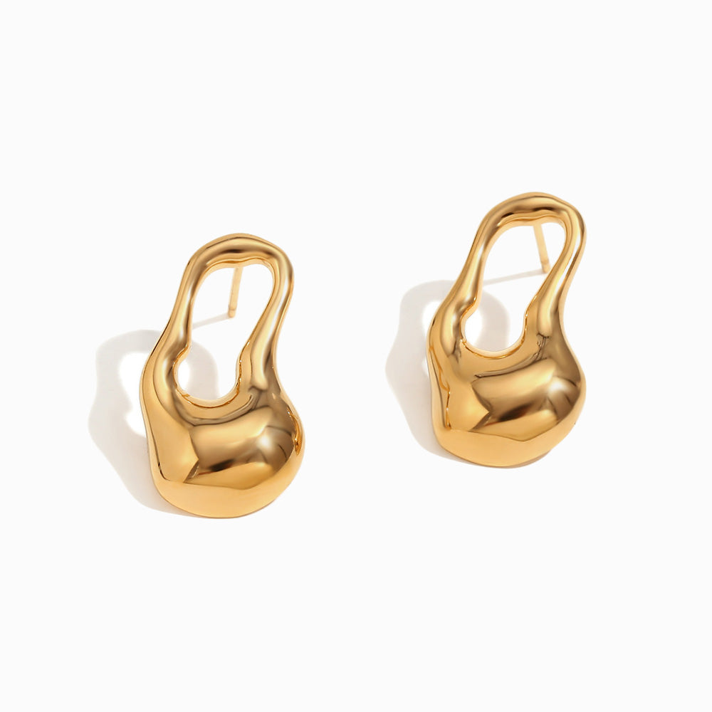 Brincos Geométricos 25x14mm BR1834D-MJR110 - Aço Inox